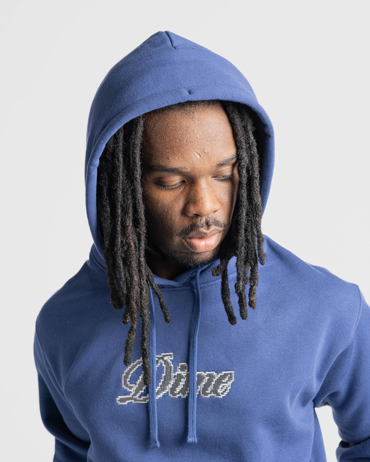 Dime Pixel Cursive Hoodie DIMEFA2419BLU AFEW STORE